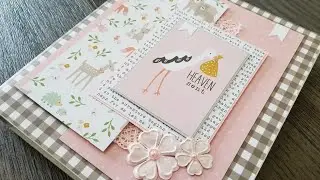 Handmade baby girl album using Pebbles Peek-A-Boo paper collection! Christina La Crafty