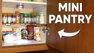 Mini Cupboard Pantry | DIY Wooden Spice Rack Storage Solution