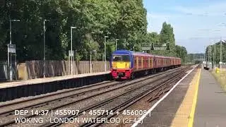 Trains at Byfleet & New Haw and West Byfleet, South Western Main Line, 18/07/20