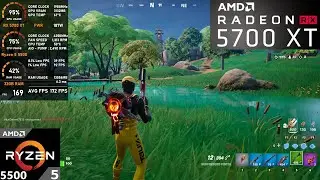 RX 5700 XT + Ryzen 5 5500 : Fortnite Chapter 6 Season 1 - 1080p Low, Medium, High, Epic