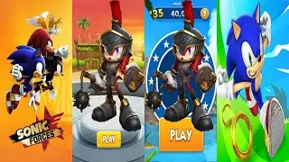 Sonic Forces Speed Battle vs Sonic Dash - Gladiator Knuckles vs Bosses Eggman & Zazz Gameplay