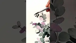 Easy eucalyptus tutorial #flowerart #art #painting #beginnerartists #artist #arthack #watercolor