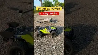 🚁 DJI Air 3S Lifts 1.5Kg RC Car ! 😱 | Weight Lifting Test 🔥 #dji #Drone #rccar #funny #shorts