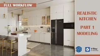 SketchUp V-ray Render Tutorial | How To Design Realistic Kitchen | Interior  Design Part 1
