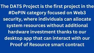DATS Project is the distributed Computing Power market place focused on WEB3 and WEB2 @DATSProject