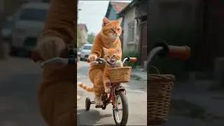 Kitten Falls Off Bike, Mother Cat Rushes to Save Her 🥺❤️