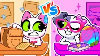 Cardboard & Fluffy School Adventure 🎒 Learn to Be Kind and Respectful | Kids Cartoons