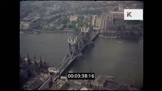 1960s London Aerials, River Thames, Tower Bridge, 35mm