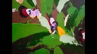 Floral Abstract : Melastoma malabathricum | Acrylic on wood panel | Artwork