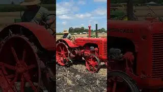 Plowing with an old Case tractor 👍Antique Steam and Tractor Show Manhattan Illinois #shorts
