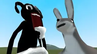 CARTOON RABBIT VS HUMANOID RABBIT!! Garry's Mod [Cartoon Cat Trevor Henderson]