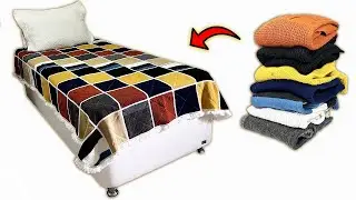 Transforming Old Sweaters into a Stylish Bedspread or Blanket!