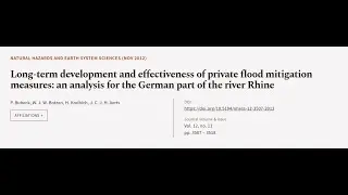 Long-term development and effectiveness of private flood mitigation measures: an anal... | RTCL.TV