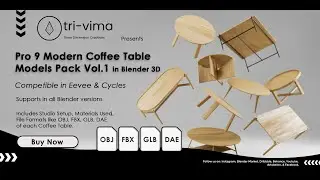 Pro 9 Modern Coffee Table Models Pack Vol 01 in Blender