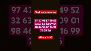 Find same number #gk #puzzle #mathspuzzle #logicpuzzle #numberpuzzles #shorts #viral