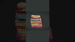 🛏️🧺 Blanket Stack &ndash; Low Poly PBR 3D Model #shorts