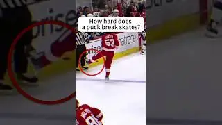 How hard does a puck break skates#youtubeshorts #hockey #hockeyjersey #icehockey #skate #iceskaters