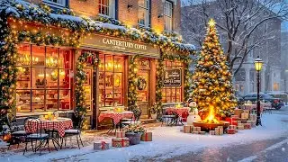 🎄 Snowy Christmas Coffee Street Café · Smooth Jazz for Cozy Winter Relaxation