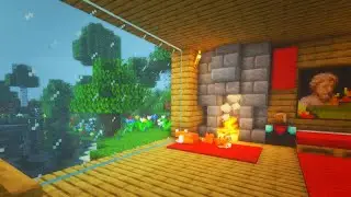 Minecraft - Calming Music | Rain-Thunder & Visuals (8 Hours)