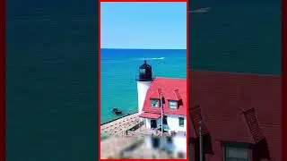 DRONE AROUND POINT BETSIE LIGHTHOUSE #drones #lighthouse #michigan #shorts