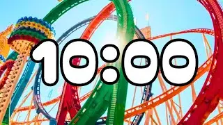 10 Minute Classroom Quiz Countdown Timer with Rollercoaster and Happy Pop Music (Planet Coaster)