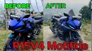 yamaha r15v4 blue colour modified || r15v4 blue colour modified || new look || MTF77RIDER ||