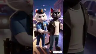 An unexpected accident happened to the cat family 🐈👮🚓 #cat #cute #kitten #shorts