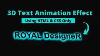 CSS 3D Text Animation Effects  3D Glowing Text using HTML & CSS