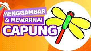 Menggambar dan Mewarnai Capung dari huruf 