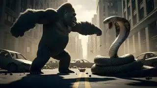 Gorilla vs Cobra Fight in American City 🦍🐍 | Epic AI Cinematic Battle | 4K 
