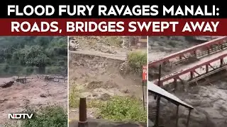 Himachal Floods News | Flood Fury Ravages Manali: Houses, Roads, Bridges Swept Away