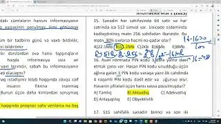 Amin müəllim | İnformatika- 10 ədəd test izahı