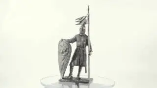 Norman knight, 11 century metal sculpture. Collection 54mm miniature figurine