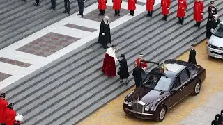 The Queen arrives for Margaret Thatchers funeral