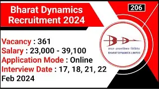 Bharat Dynamics Recruitment 2024 | BDL Recruitment 2024 | Project Diploma Assistant Jobs