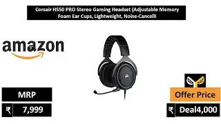 Corsair HS50 PRO Stereo Gaming Headset Adjustable Memory Foam Ear Cups, Lightweight, Noise Cancelli