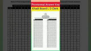 Provisional Answer Key LD Clerk Khadi Board#keralpsc#exam#shorts