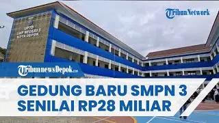 The appearance of the new building of SMPN 3 Depok, which cost Rp. 28 billion from the regional b...