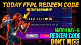 Match day 5 redeem code DECLEARED 🔥 || LIVESTREAM REDEEM CODE😱 || FFPL DAY 5 REDEEM CODE - FREE FIRE