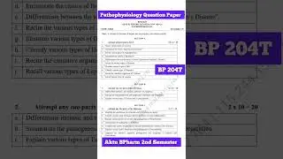 Pathophysiology Question Paper, Aktu B pharm Second semester | aktu  | #shorts #aktushorts #ytshorts