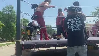 Primos wrestling tag team match Bobby schink and spanky vs the toxic juggernauts