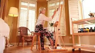 MEEDEN Wooden Drafting Stool with Adjustable Height