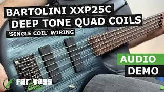 Bartolini XXP25C Quad Coil (Single Coil Wiring) Bass Soapbar Pickups Demo