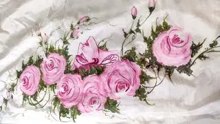 Tutorial Wet Roses Face For Saree Pallu / Free Hand Fabric By Aparna Arts is live