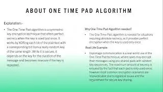 One Time Pad Algorithm With Code & Theory