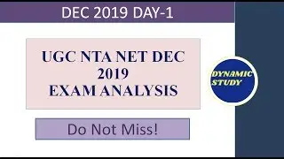 Day 1 Exam Analysis NTA NET Dec 2019