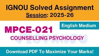 IGNOU MPCE 021 Solved Assignment 2025-26 English Medium | IGNOU MAPC Solved Assignment 2025-26