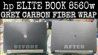 Hp elite book 8560w wrap with grey metallic carbon fiber