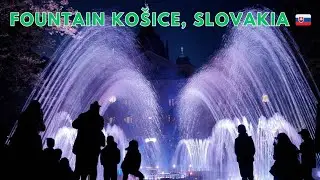 Singing Fountain in Ko&scaron;ice 🌟 Evening Light & Music Show | Slovakia 4K