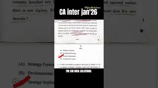 CA INTER JAN 26 FMSM MCQ SOLUTION | PAPER REVIEW #trending#cainter#cainterjan26#fmsm#cainterexam#fyp